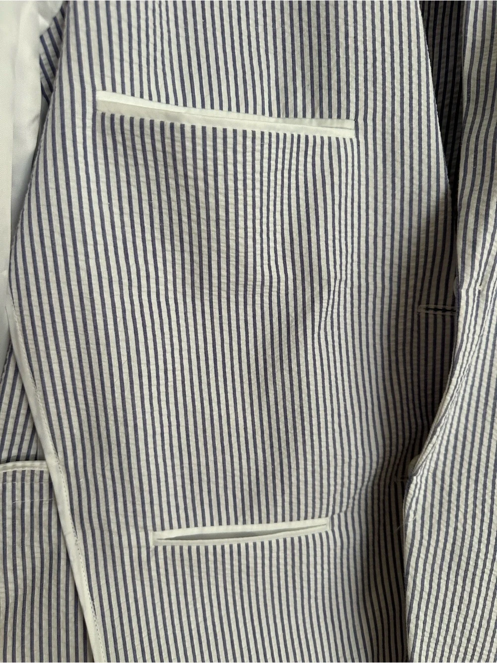 PALM BEACH Bradley Seersucker Sport Coat Blazer 42R 100% Cotton Gatsby Coastal
